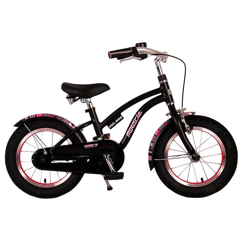 Fiets meisjes 14" Volare Miracle Cruiser mat zwart