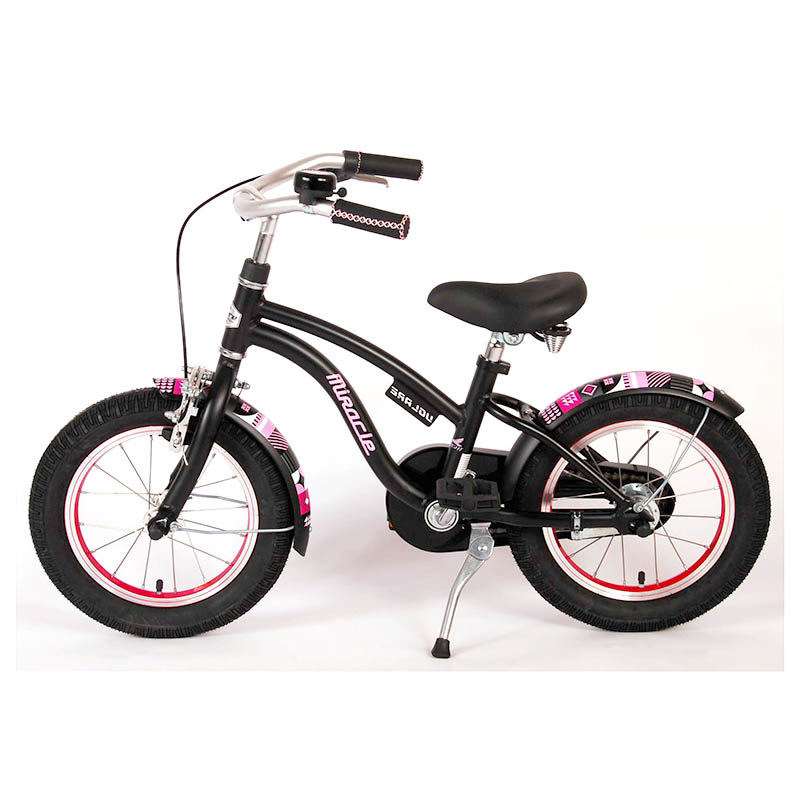 Fiets meisjes 14" Volare Miracle Cruiser mat zwart - Afbeelding 2