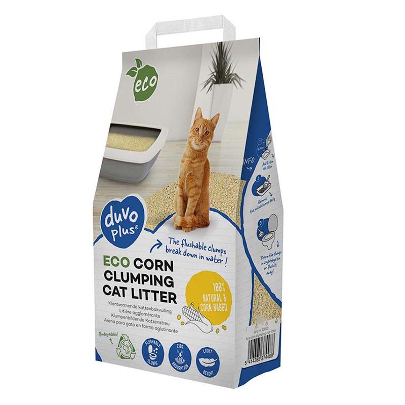 Duvo+ Kattenbakvulling Ecomais klontvormd (3,5kg)