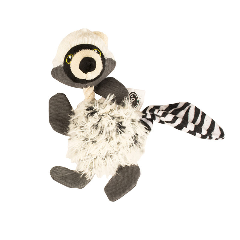 Duvo+ Dogtoy pluche wasbeer met touw (21cm)