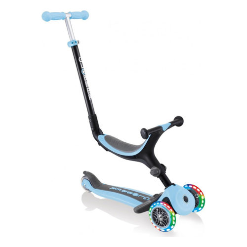 Globber Go-Up met lichten, plooibaar, pastel blauw