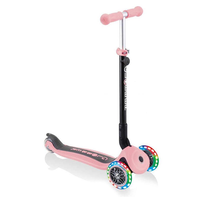 Globber Go-Up met lichten, plooibaar, pastel roze - Afbeelding 3