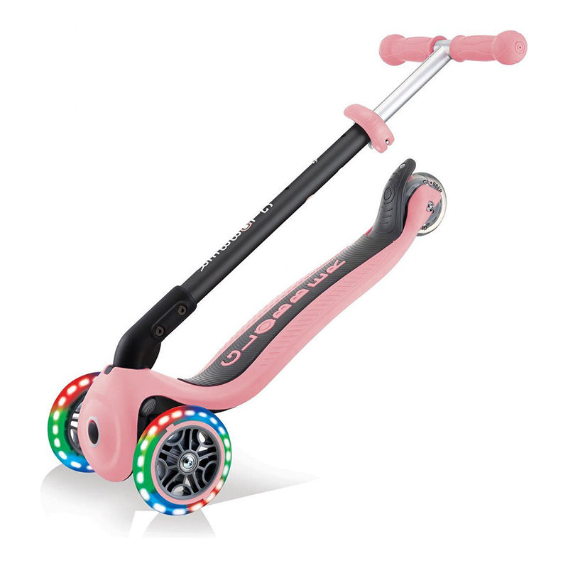 Globber Go-Up met lichten, plooibaar, pastel roze - Afbeelding 2