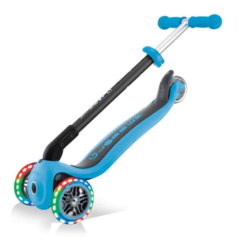 Globber Go-Up met lichten, plooibaar, pastel blauw - Afbeelding 4