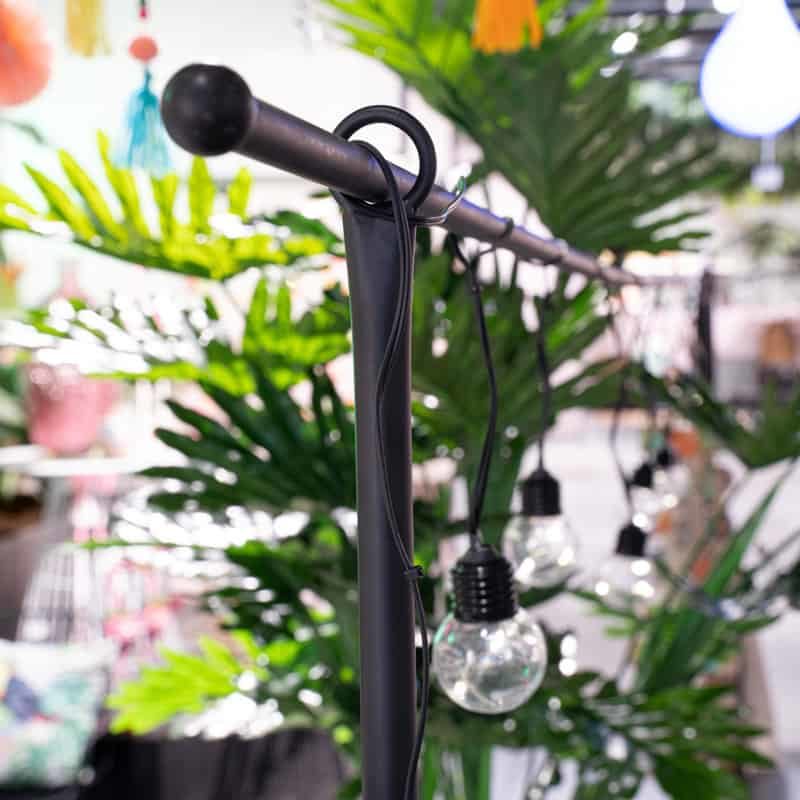 Tafelstaander (250x110cm) zwart met 10 Led's warm wit - Afbeelding 2
