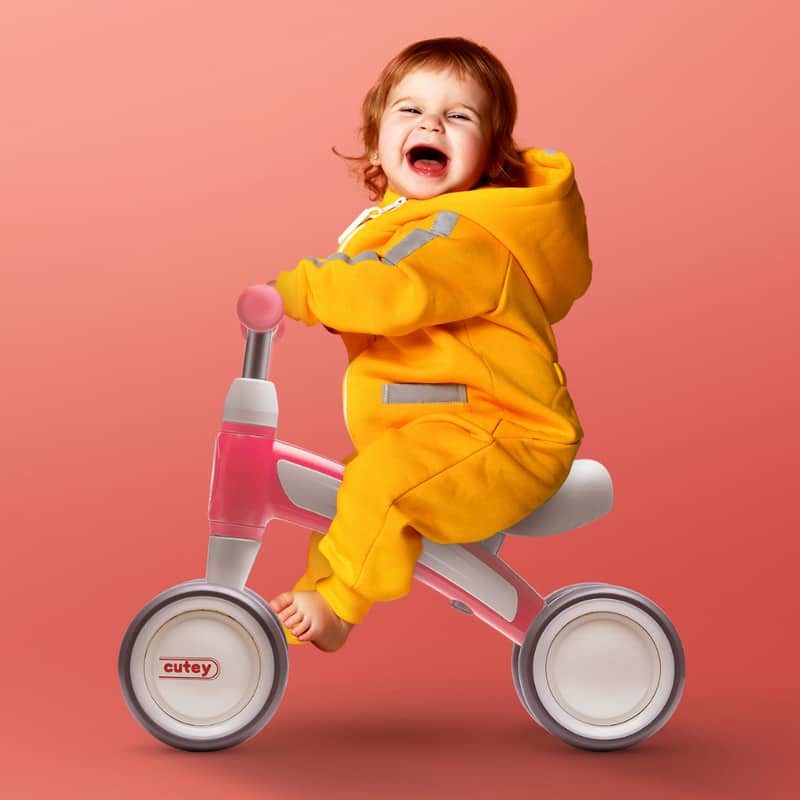 Qplay Loopfiets Cutey met 4 wielen - roze - Afbeelding 2