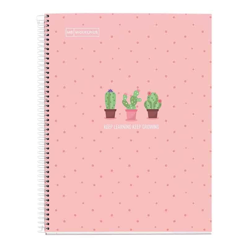 Miquelrius Notaboek "Cactus" geruit (A4) pink