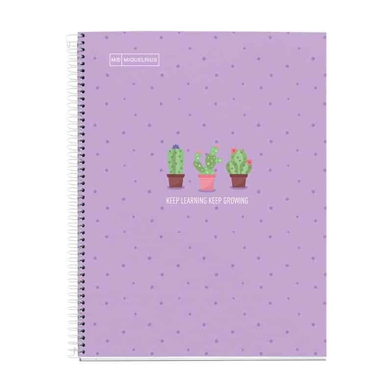 Miquelrius Notaboek "Cactus" geruit (A4) lavendel