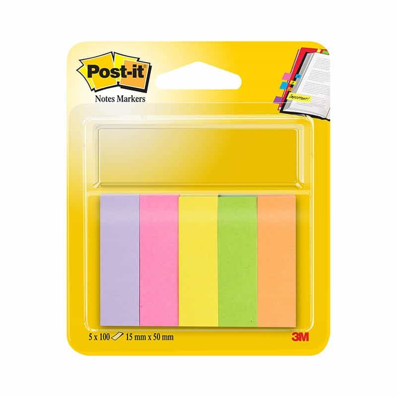 Post-it notes neon markers