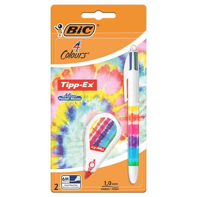 Bic 4 Colours + Tipp-Ex mini pocket mouse decor