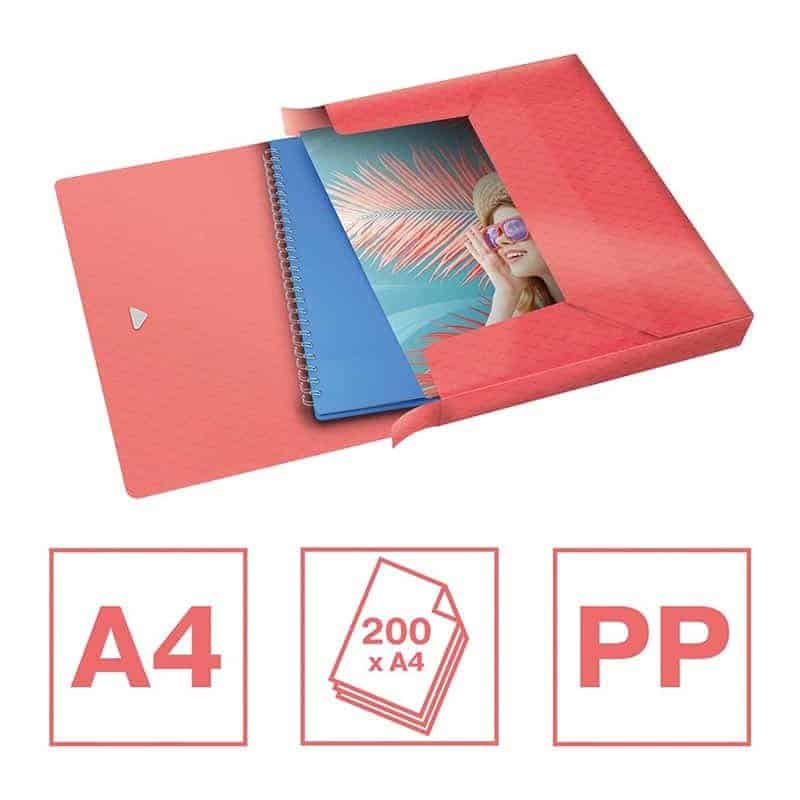 Esselte Documentenbox PP 25mm (A4) koraalkleur - Afbeelding 3