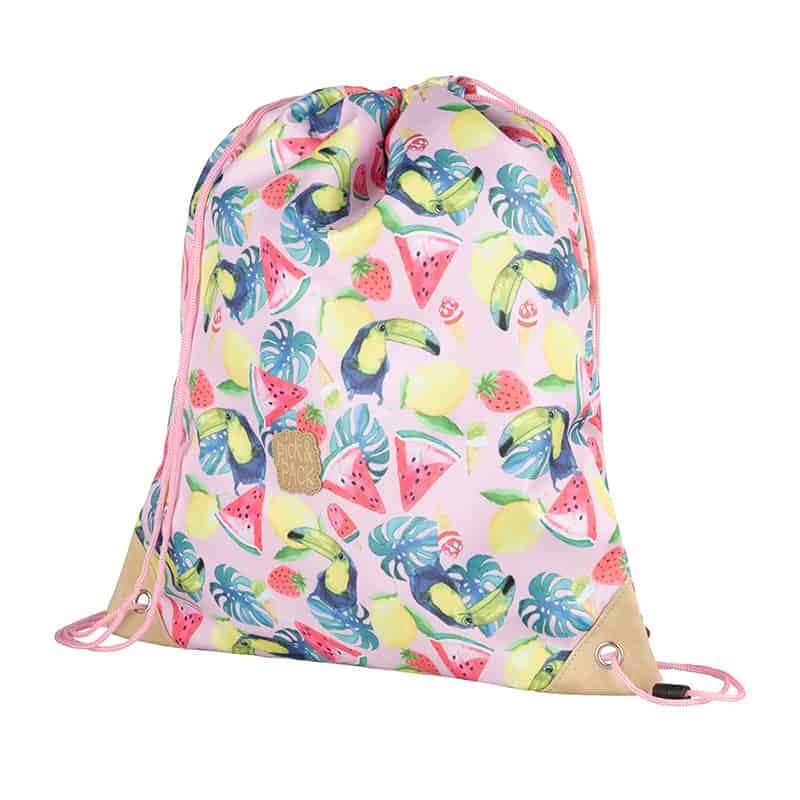 Pick & Pack Gymzak Tropical Fruit (38x45cm) Soft pink - Afbeelding 2
