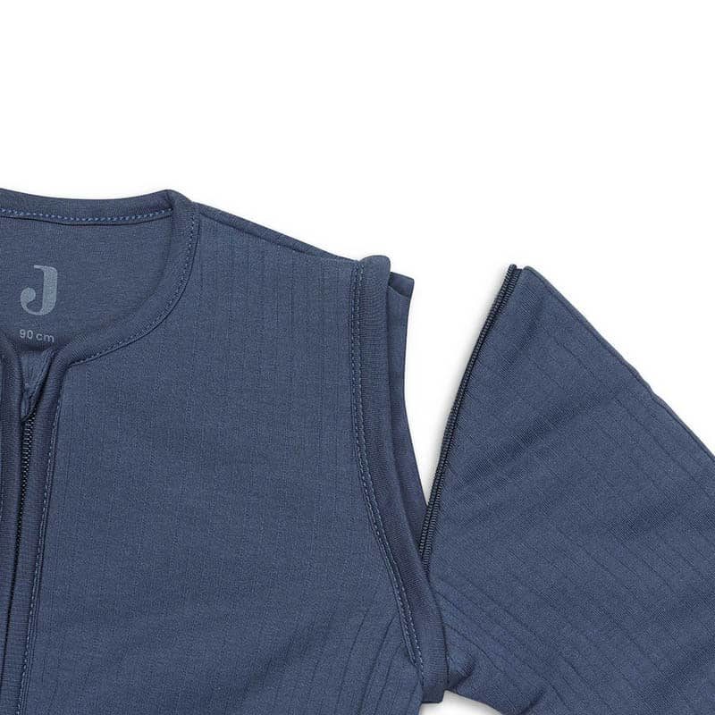 Jollein Slaapzak (90cm) met afritsbare mouwen - basic stripe jeans blue - Afbeelding 3