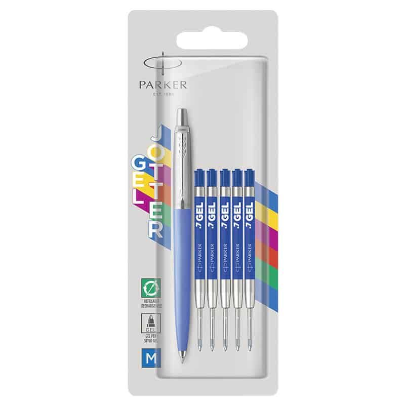 Parker Jotter Gel Wow M blauw +5 vullingen