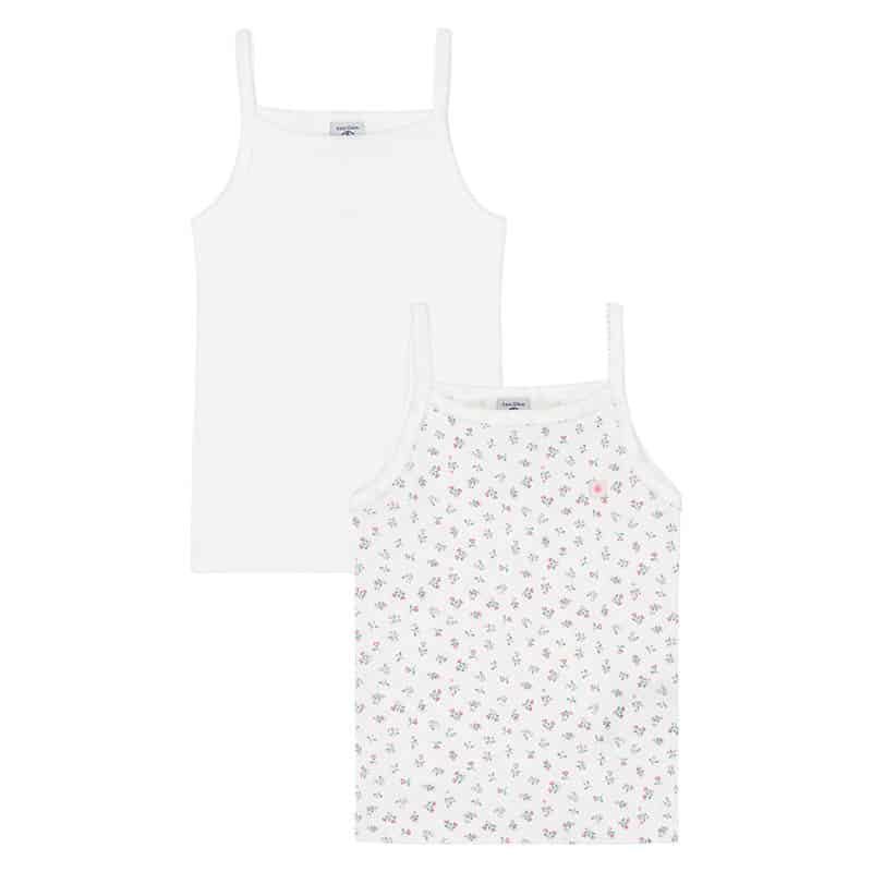 Petit Bateau Hemdjes met bretels (2 stuks) meisje