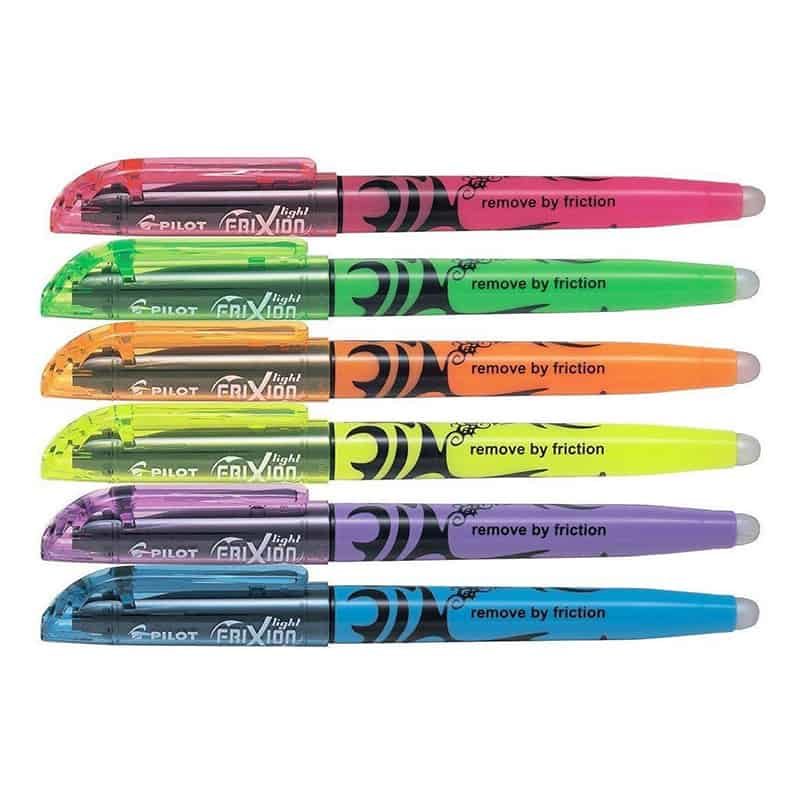 Pilot Frixion Fluo stift "Light" set 6 kleuren - Afbeelding 2