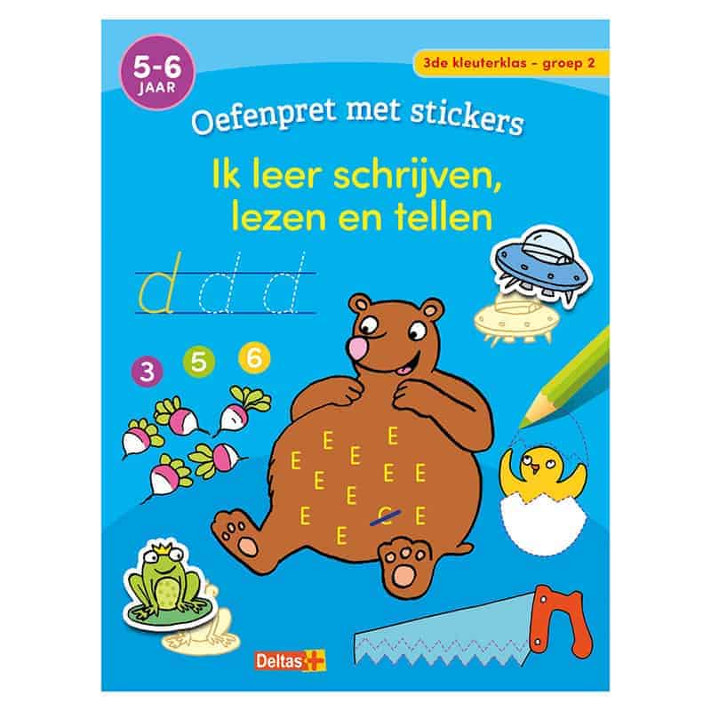 Oefenpret met stickers - ik leer schrijven, lezen en tellen (5-6 jaar)