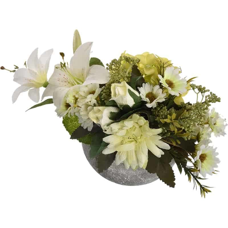 Gerbera / Lily in Pot Cream