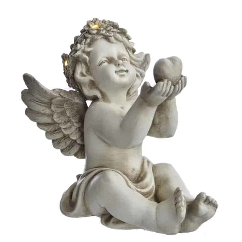 Zittende Engel met Hartje (19cm)