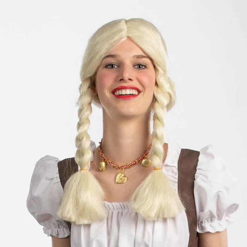 Pruik 2 Vlechten Blond Ulrike