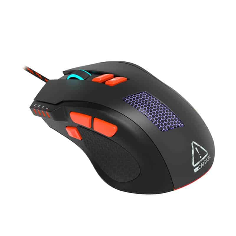 Canyon gamingmuis corax 6400dpi programmmeerbaar zwart/oranje - Afbeelding 2