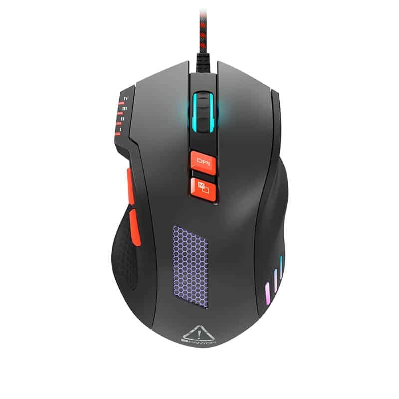 Canyon gamingmuis corax 6400dpi programmmeerbaar zwart/oranje