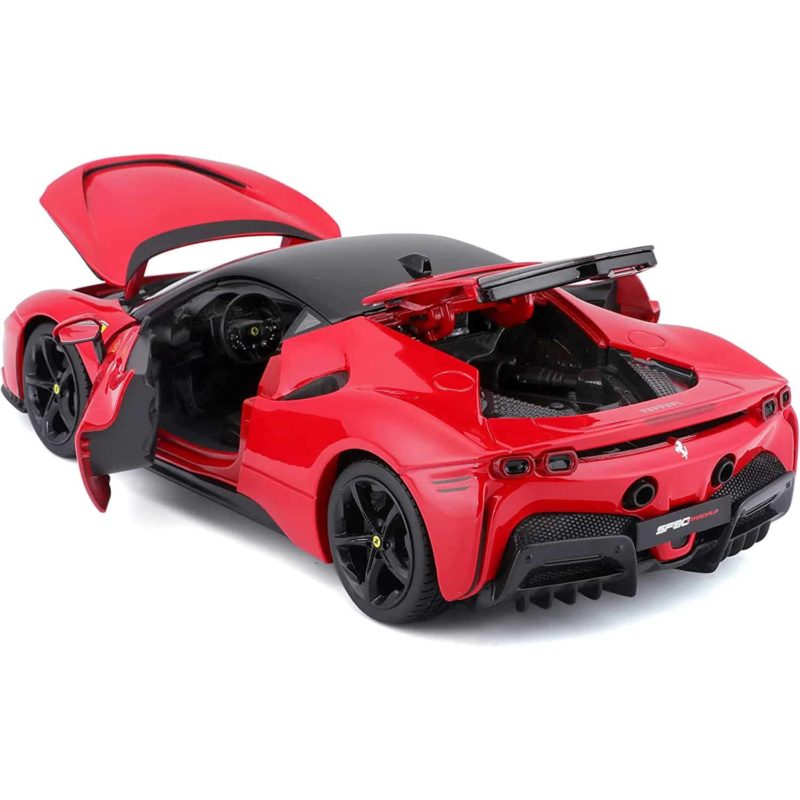 Burago Ferrari SF90 Stradale 1:18 Rood/Zwart - Afbeelding 3