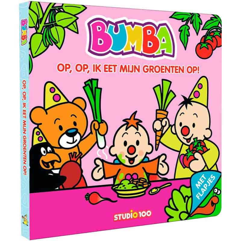 Bumba boekje met flapjes "op, op, ik eet mijn groenten op"