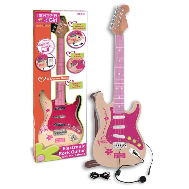 Elektrische Gitaar I GIRL met schouderriem + Microfoon - Afbeelding 2