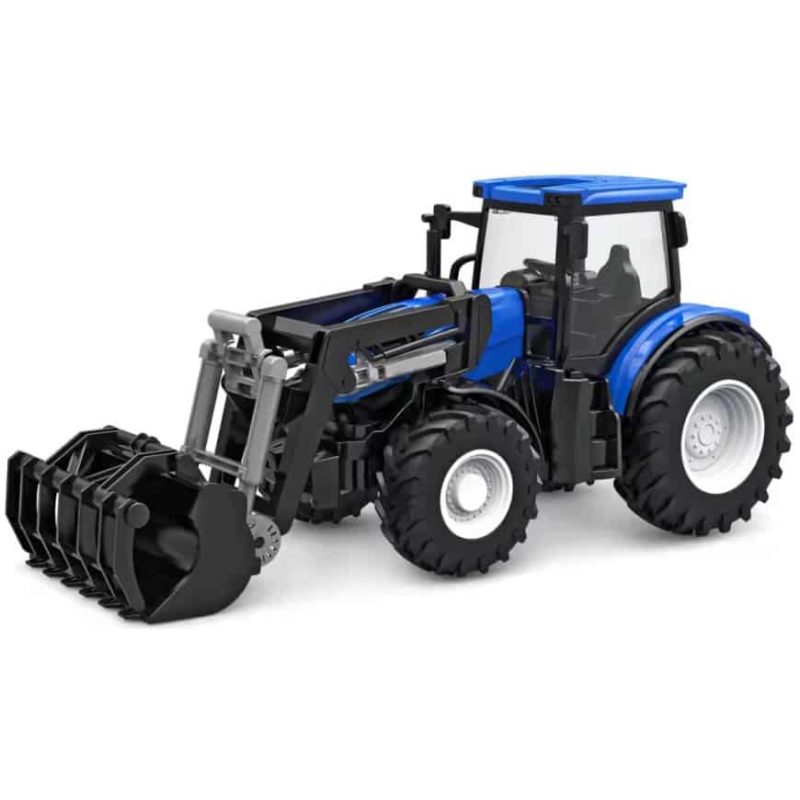 Kids Globe RC tractor met licht en frontlader blauw