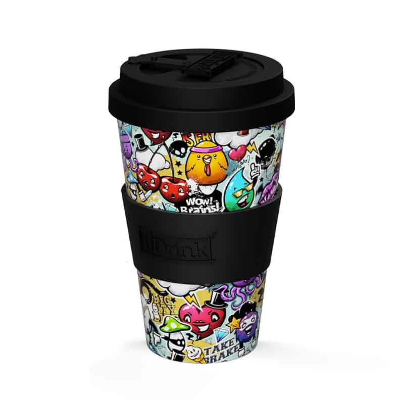 Rpet cup 435ml graffiti