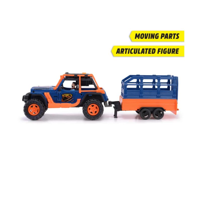Dickie Dino Commander Jeep + Trailer - Afbeelding 3