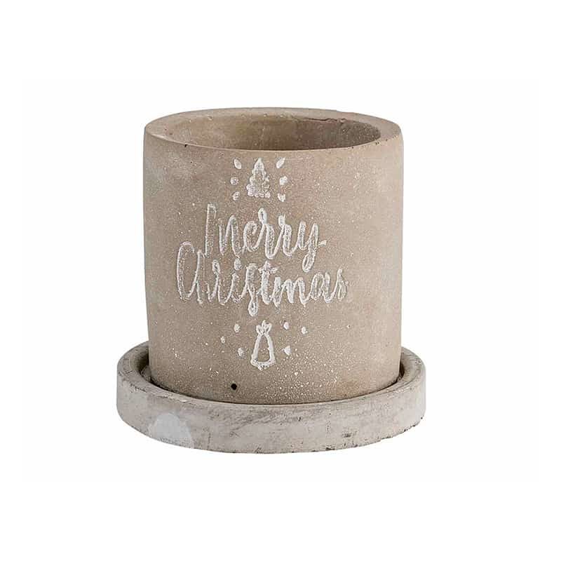 Bloempot Xmass grijs cement
