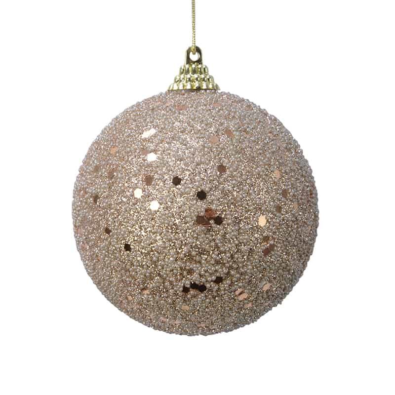 Foam kerstbal glitter toffee