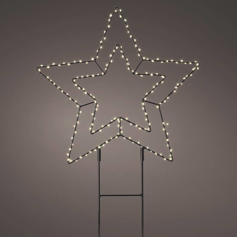Tuinsteker Ster metaal (38cm) LED warm wit