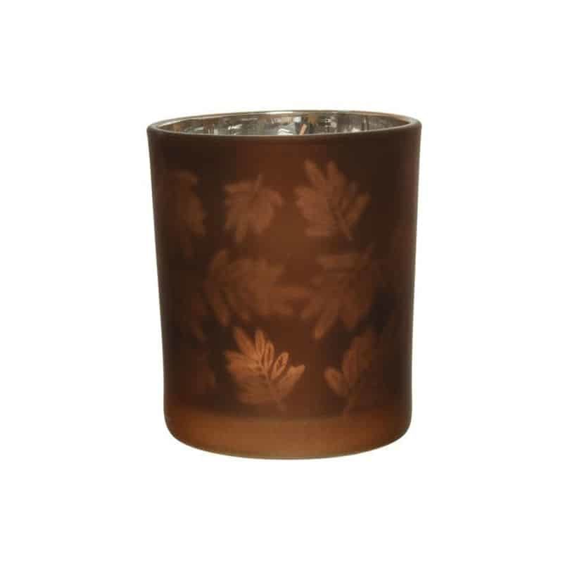 Theelichthouder glas (3 ass: silver, goud, bruin) - Afbeelding 2
