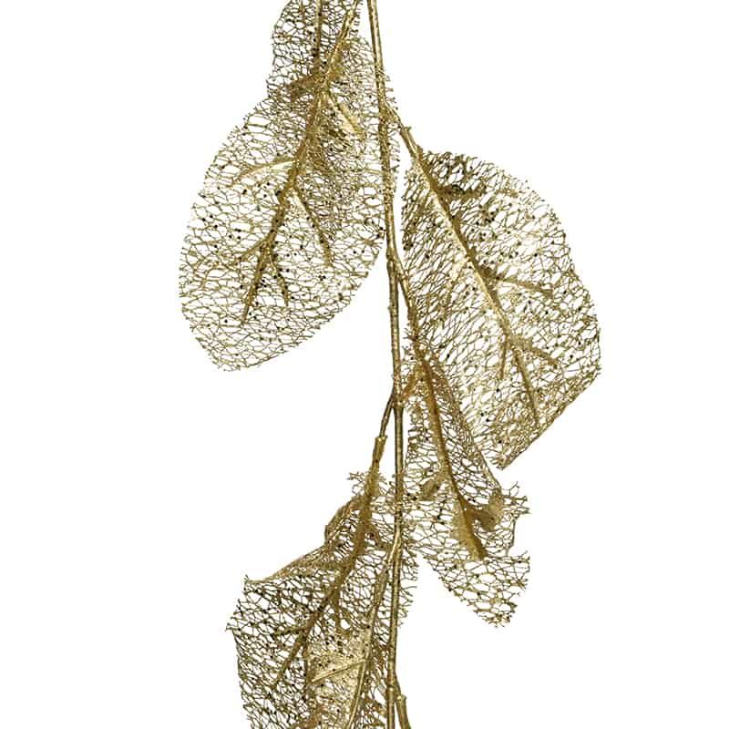 Slinger met bladeren 190cm goud