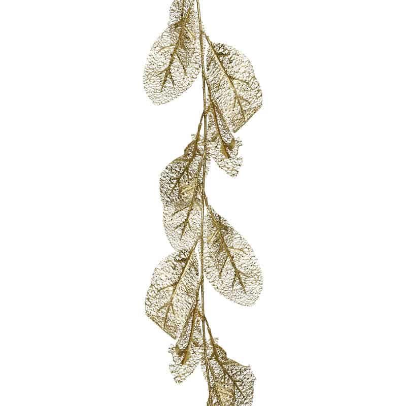 Slinger met bladeren 190cm goud - Afbeelding 2