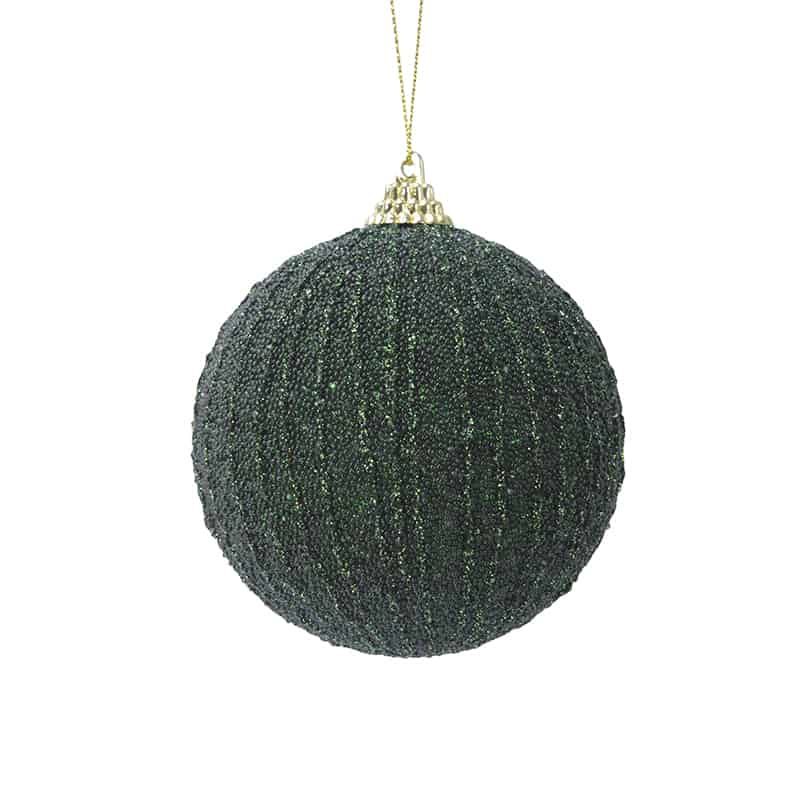 kerstbal foam glitter dennengroen