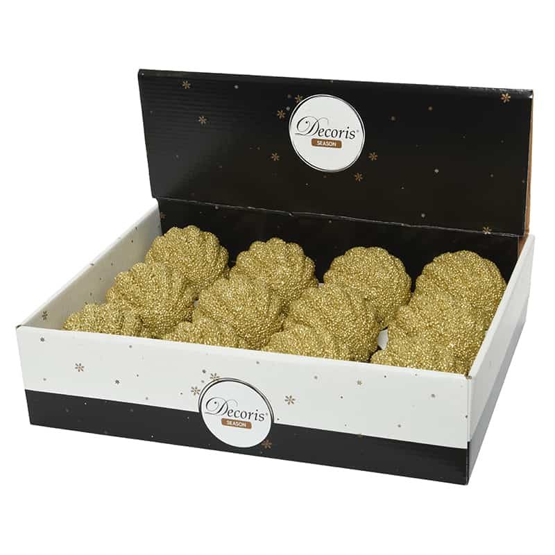 Kerstbal foam glitter licht goud - Afbeelding 2