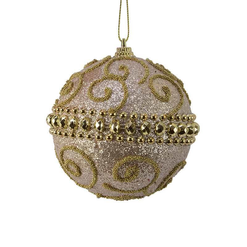 Kerstbal foam glitter swirl (3 ass kleuren)