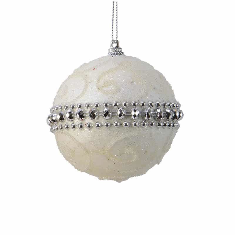 Kerstbal foam glitter swirl (3 ass kleuren) - Afbeelding 3