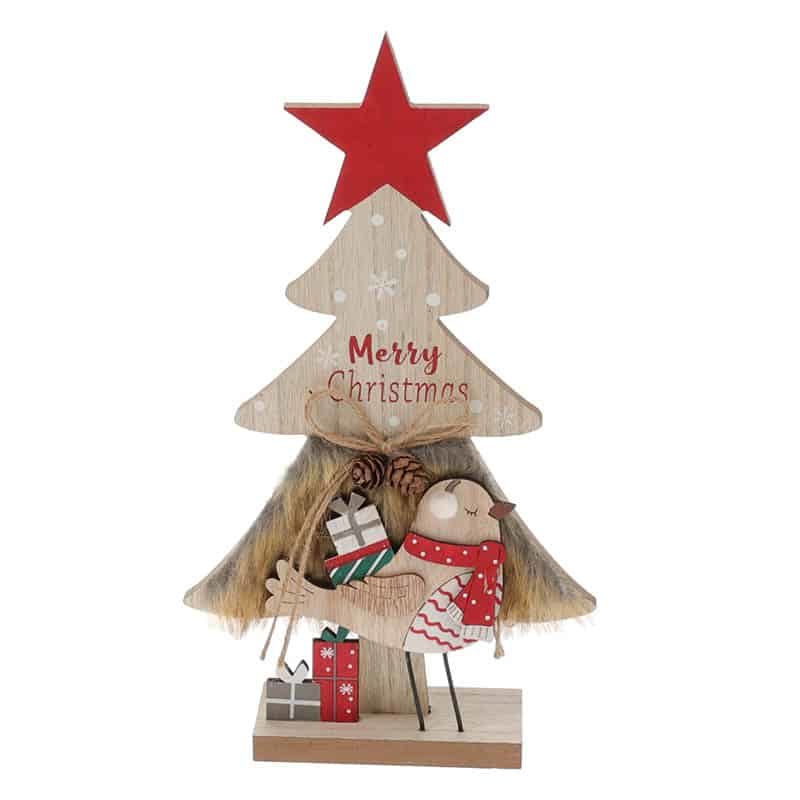 Kerstboom met vogel (2 ass.) - Afbeelding 2