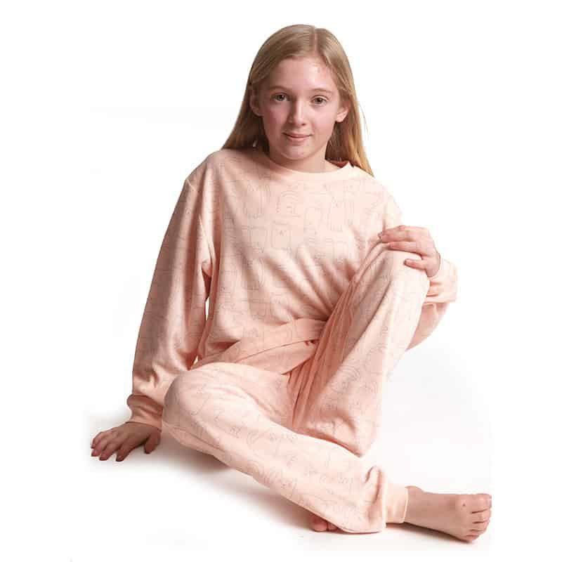 Meisjes pyjama velours cat 128/176