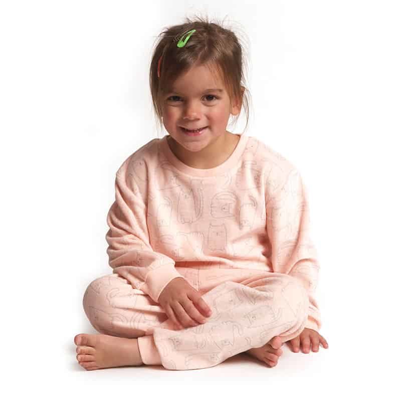 Meisjes pyjama velours cat 92/116