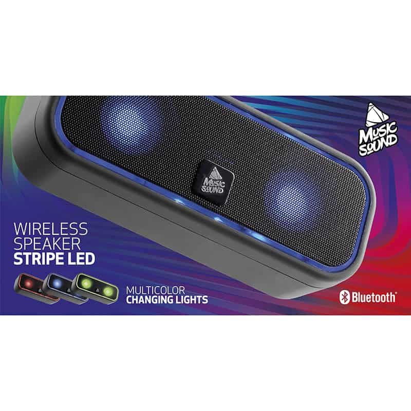 MusicS Speaker wireless led stripe bt zwart - Afbeelding 2