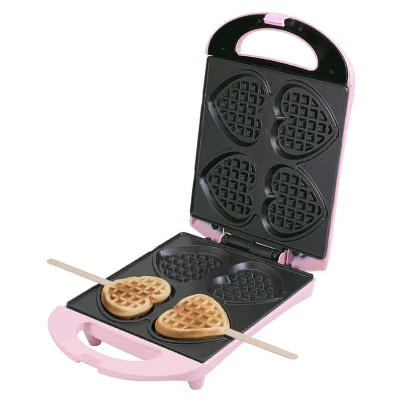 Wafelijzer Hartjes op stok roze 780 W - Afbeelding 2