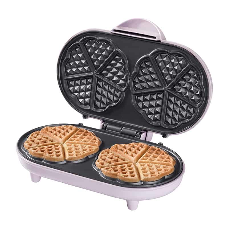 Wafelijzer duo voor 10 hartjes 700W roze - Afbeelding 2