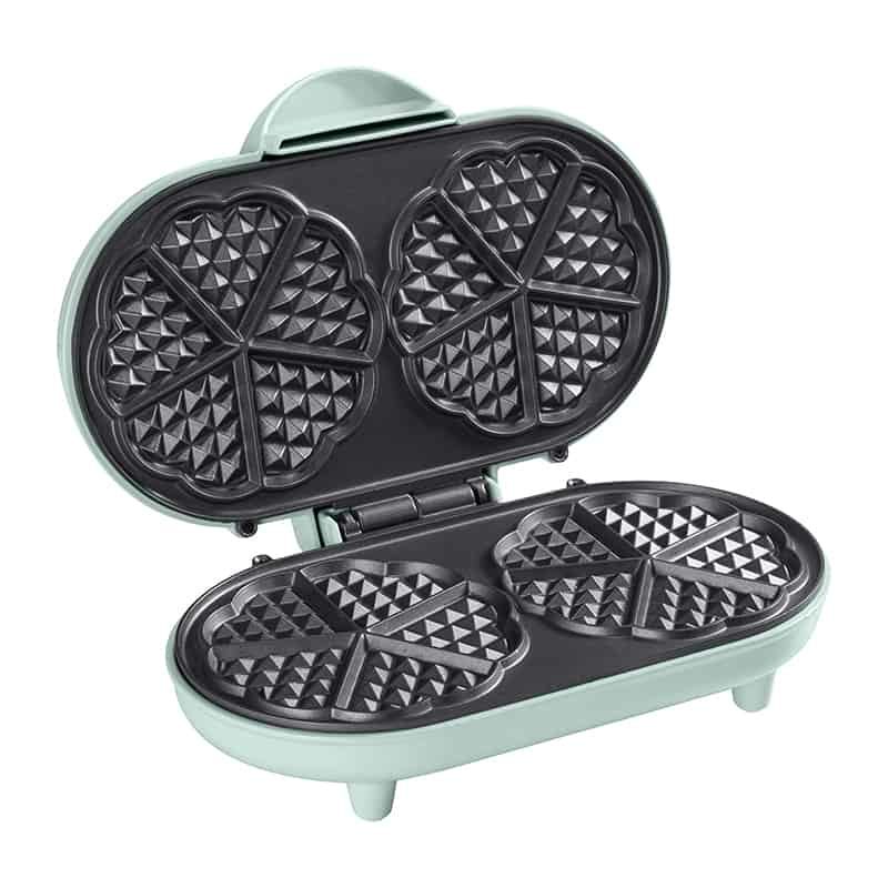 Wafelijzer duo voor 10 hartjes 700W mint - Afbeelding 2