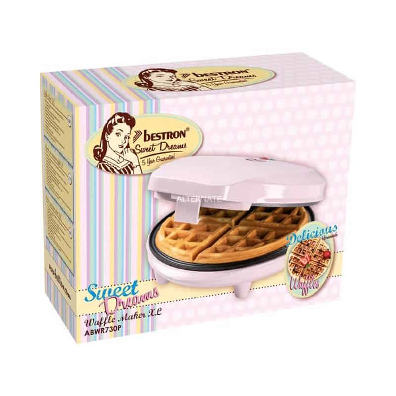 Wafelijzer ronde brusselse wafel roze 700W - Afbeelding 4